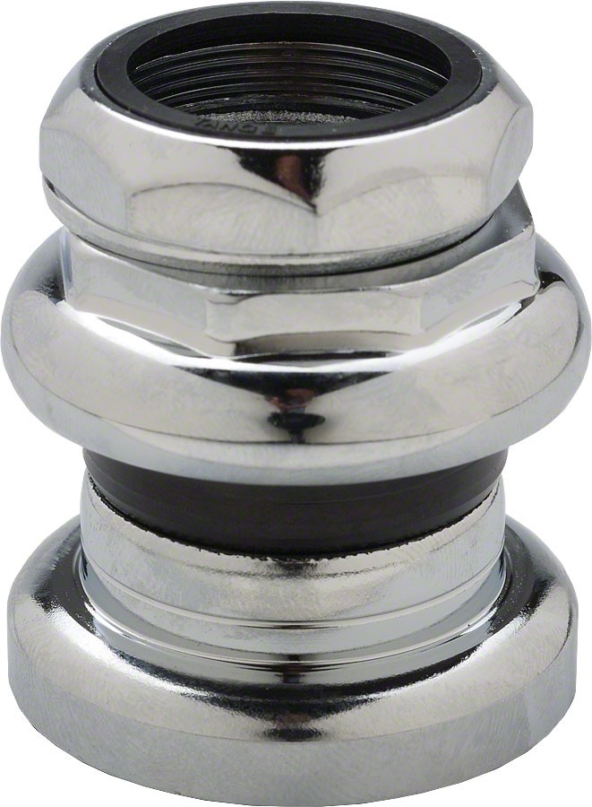Tange-Seiki Passage New 1″ Threaded Headset: 27.0mm Crown Race Chrome