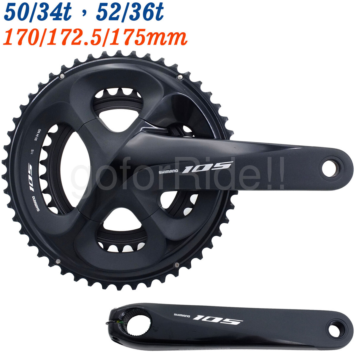 Shimano FC-R7000 105 Road Bike Crank Set 34/50T,36/52T,170/172.5/175mm