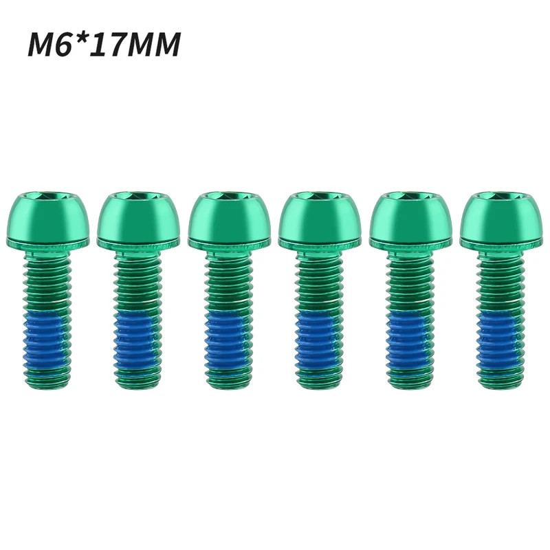 6Pcs M6x17mm Bike Bolts w/Washer MTB Disc Brake Caliper Stem Crank Screws