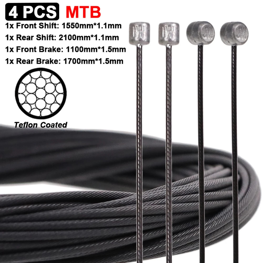 MTB Bike Brake Shift Cable Set Stainless Steel Coated Road Bicycle Kit