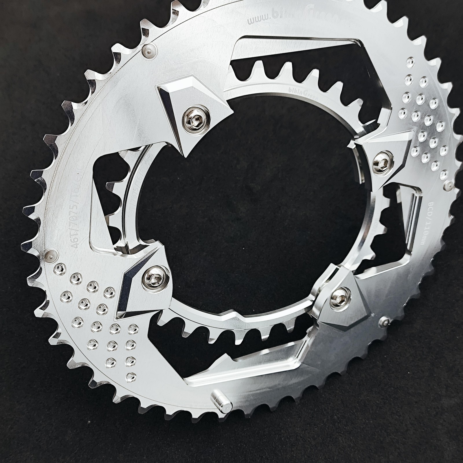 bikinGreen Oval CNC Chainring 46/30T For Shimano 4 Arm 10-12 Spd Road Cyclocross