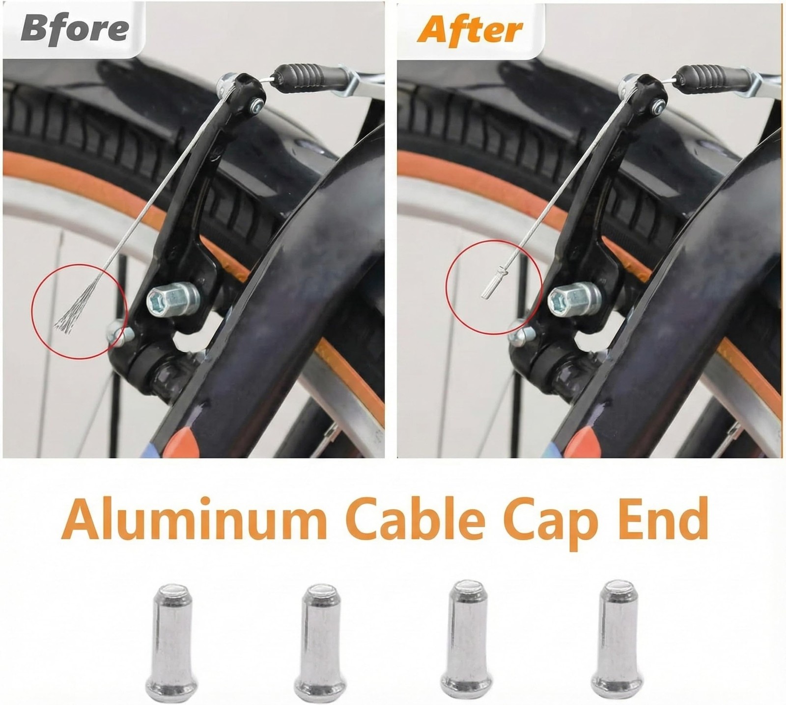 Black Bike Brake Cable Kit Front Rear with Housing Set