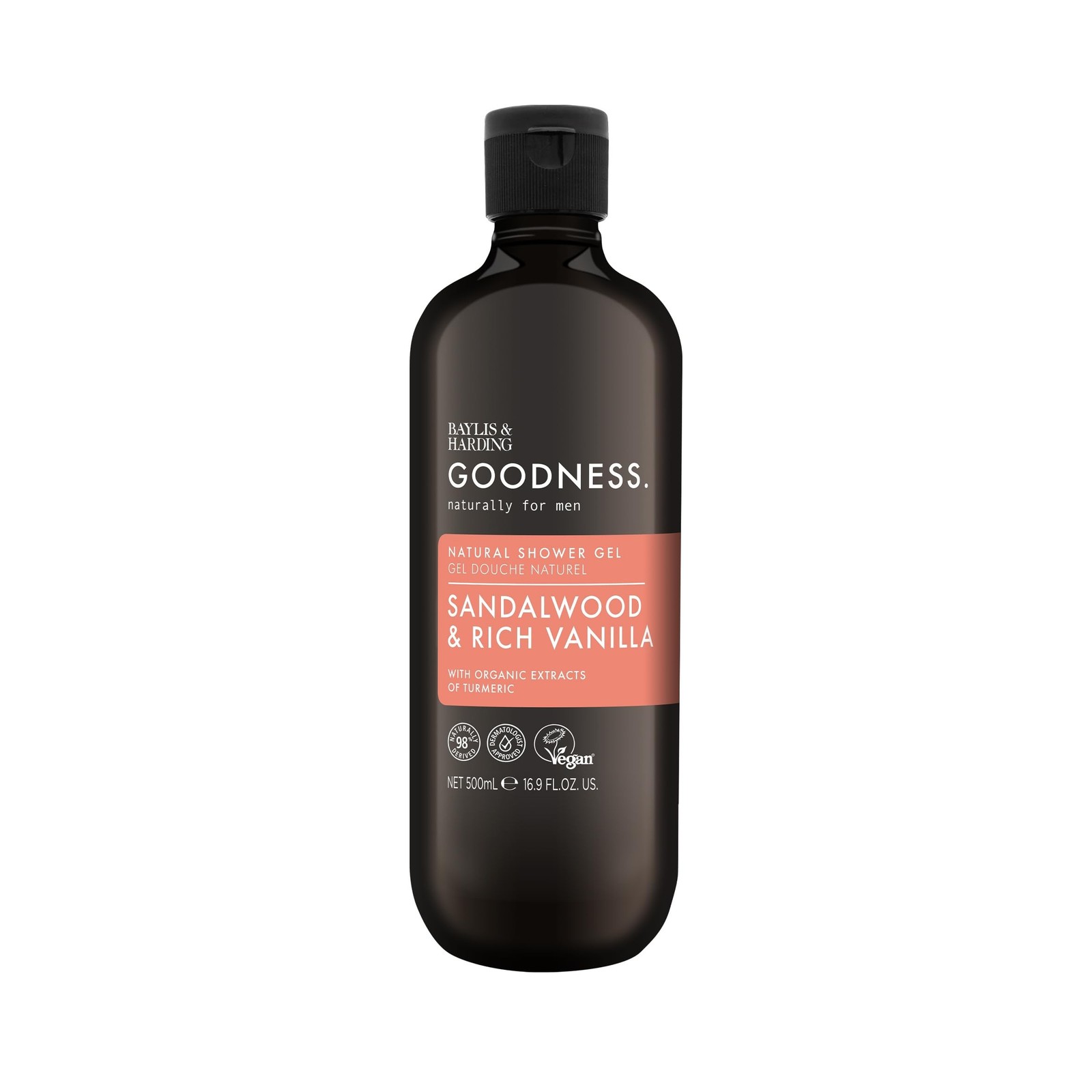 Baylis & Harding Goodness Men’s Sandalwood & Vanilla Natural Body Wash, 16.9 …