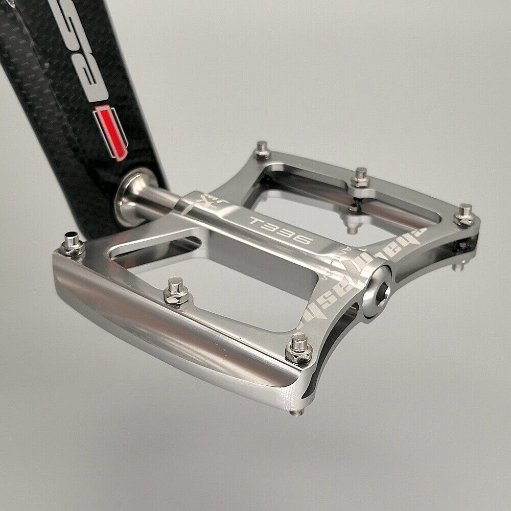SMS Ultralight 9/16″ Titanium Flat Bicycle Pedals MTB Road Bike Pedals 3 Bearing