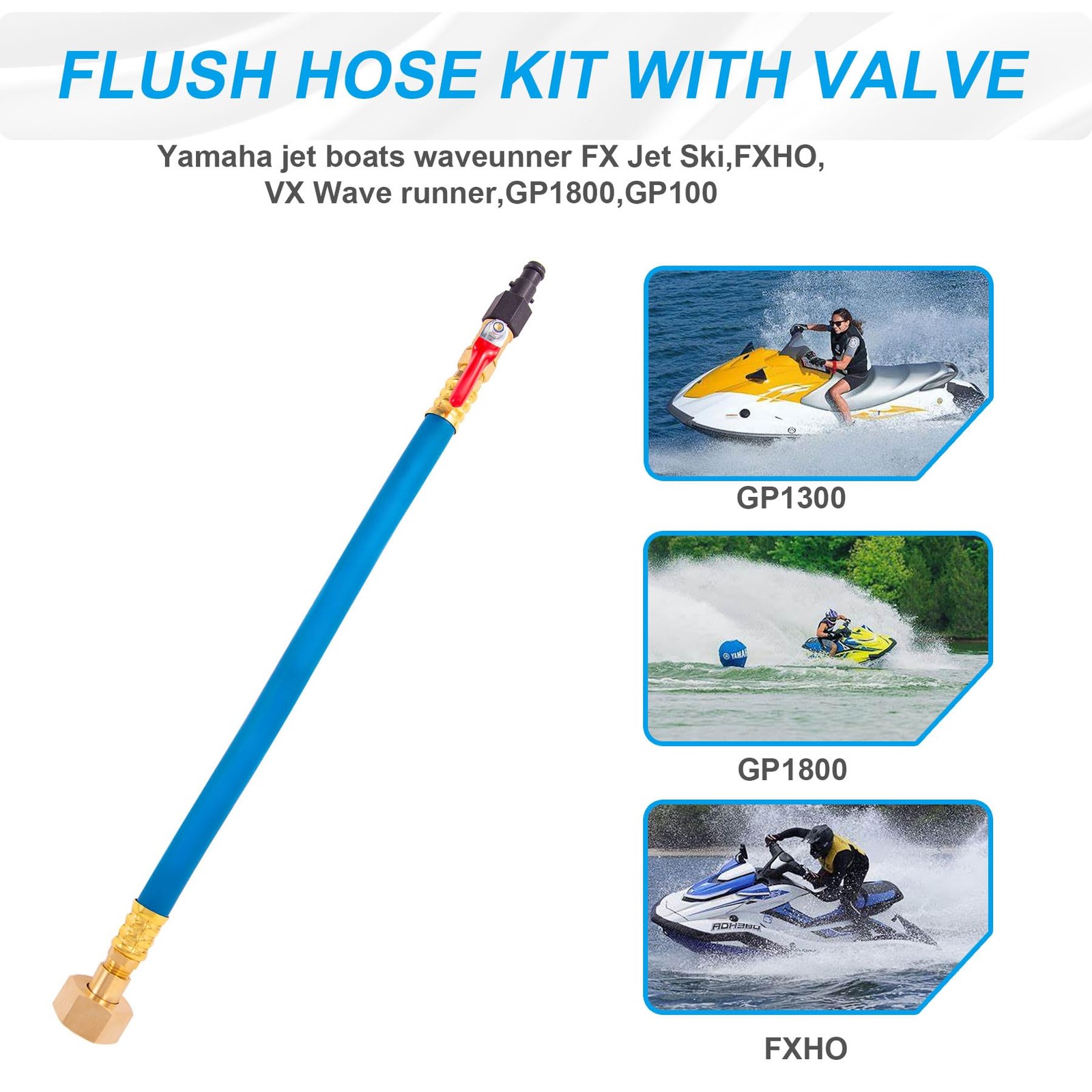 Flush Hose Fitting Kit for Yamaha,PWC Jet Boat Kit-Blue, Black