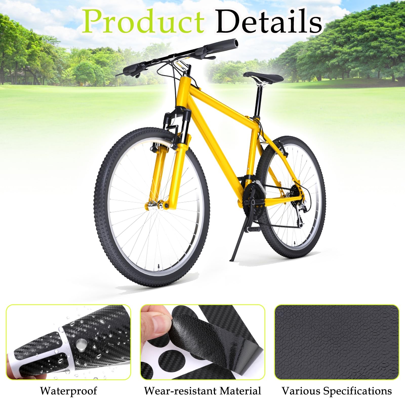 3 PCS Bicycle Chainstay Protector Decal, Chainstay Frame Guard Adhesive Prote…