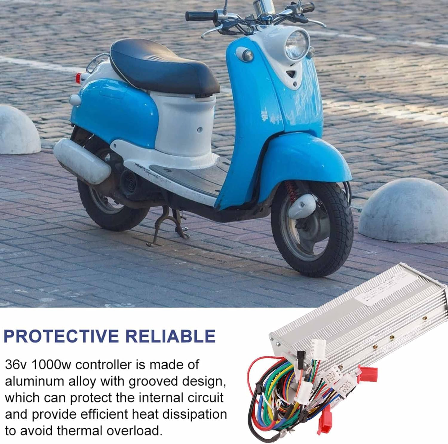 Motor Brushless Controller, 36V/48V 1000W Motor Sine Controller for Scooter