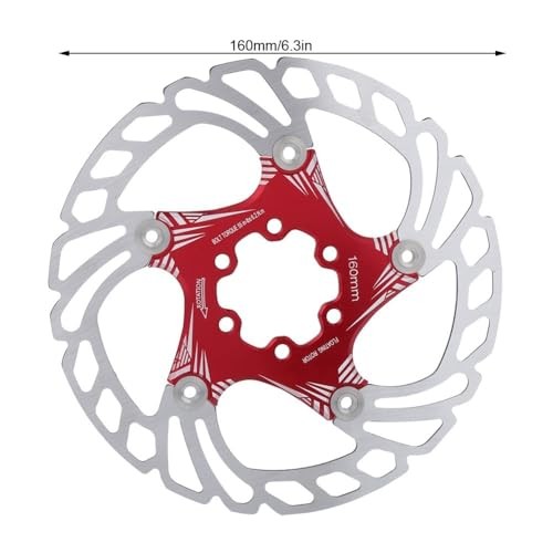 160mm Floating Bike Disc Brake Rotors – Stainless Steel & Aluminum Alloy Red