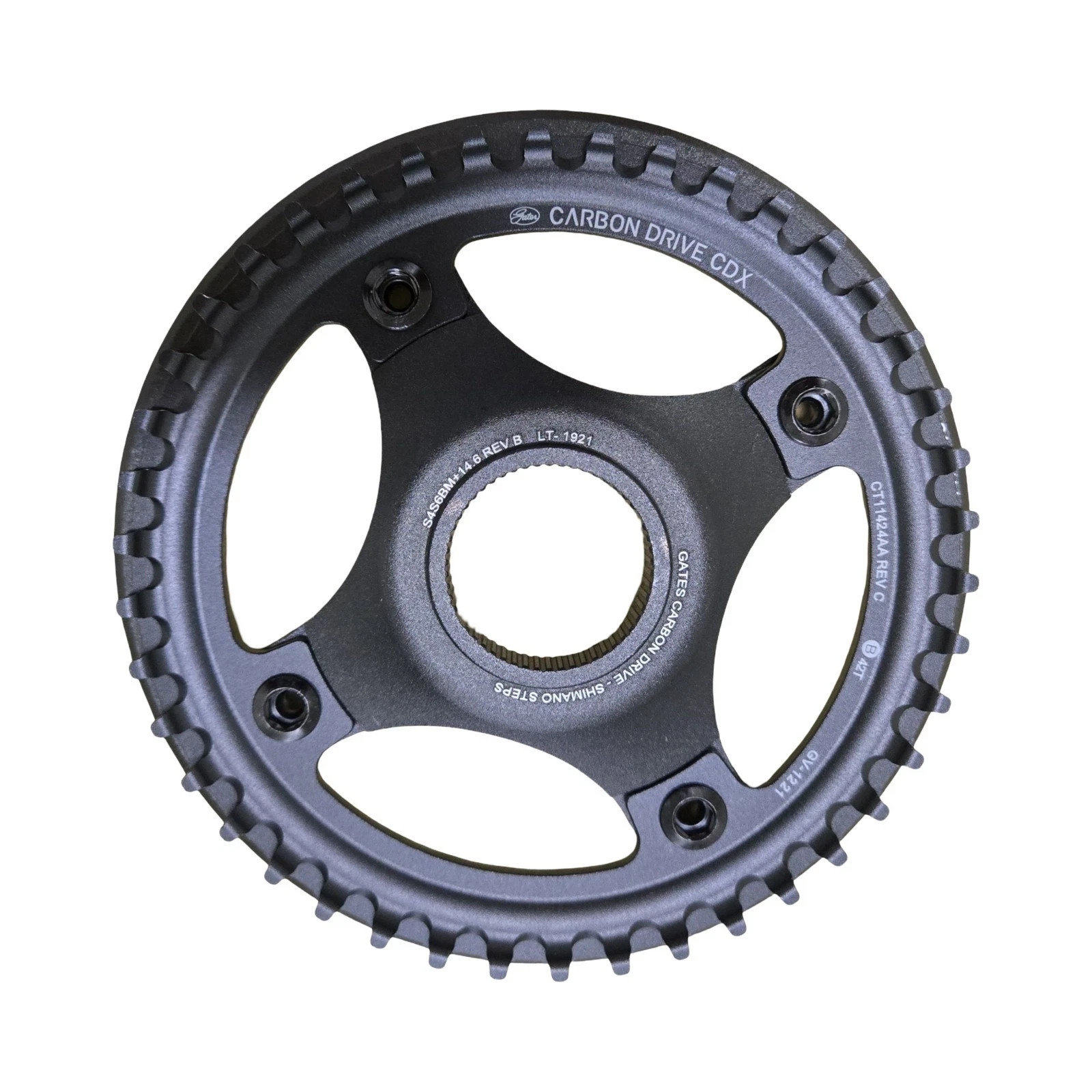 Gates Carbon CDX Drive 42T 4 Bolt Shimano Steps Belt Drive Cog Ring Alloy Black