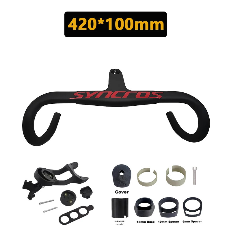 Road Bicycle Carbon Handlebar Integrated Drop Bar 28.6mm 31.8mmm 380-430mm