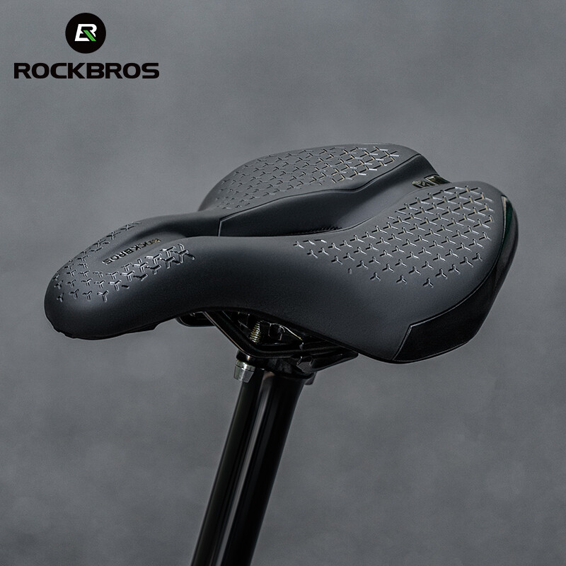 ROCKBROS Bicycle Saddle with Soft Padding, Shock Absorbing, Hollow Bike Seat