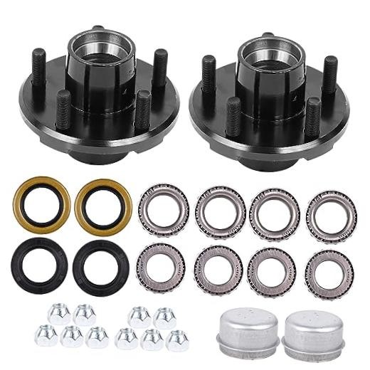 2 Sets Trailer Hub Kit, 5 on 4.5″ Bolt Pattern for 2000 lbs 5 on 4.5″ 2000 lbs