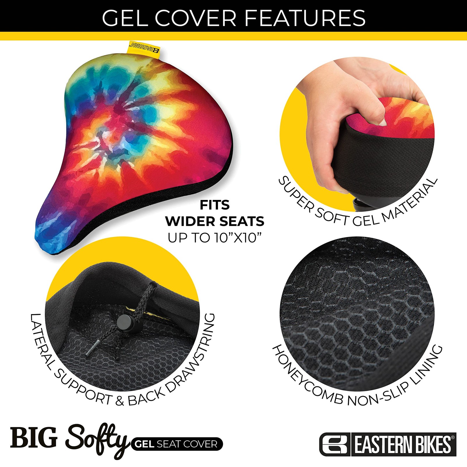 Big Softy Gel Bike Seat Cushion Cover – Extra-Wide Saddle Pad for Cruiser, Ex…