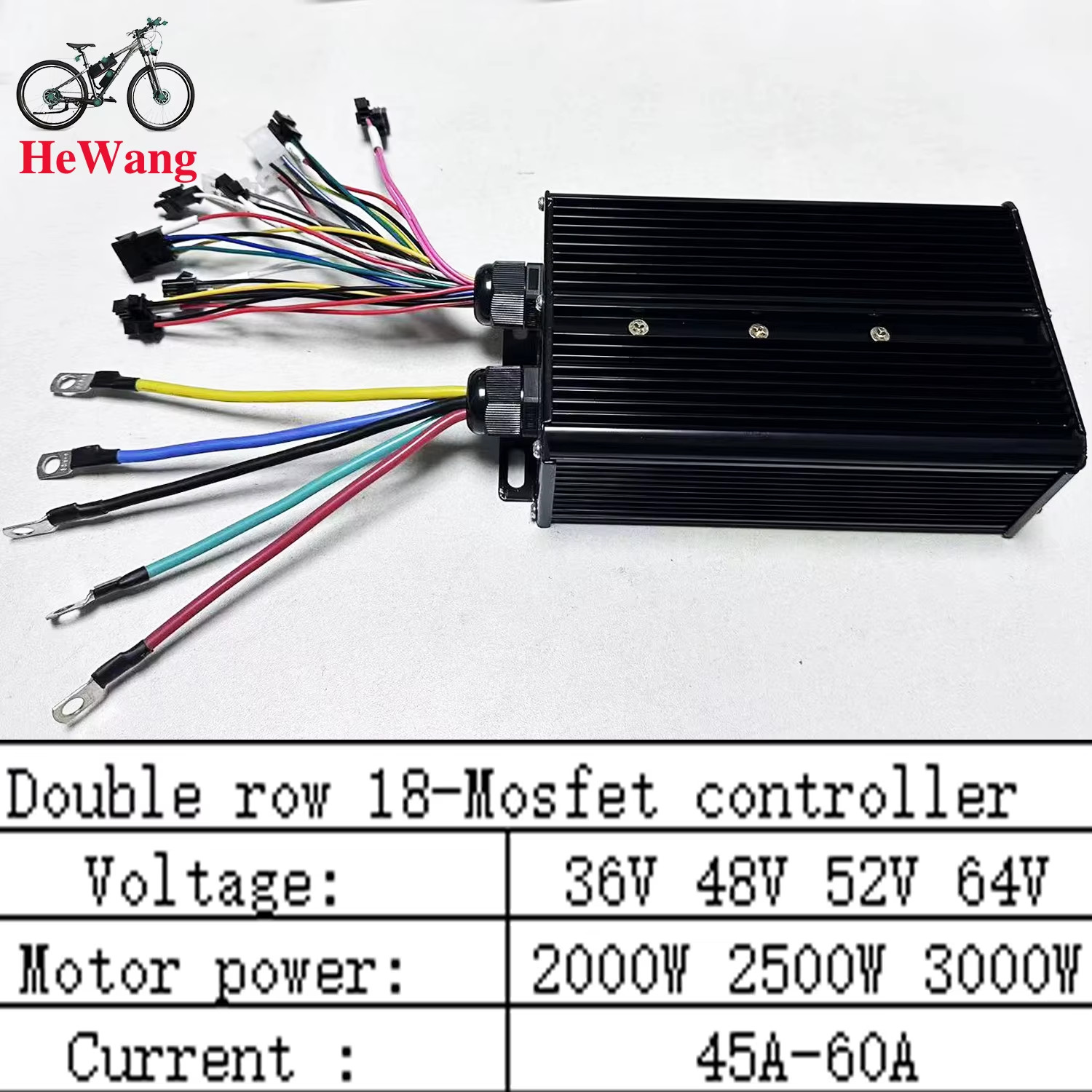 60A 3-Mode Sine Wave BLDC Controller 2000W-3000W 36V-64V ，For UART 2 Protocol S8