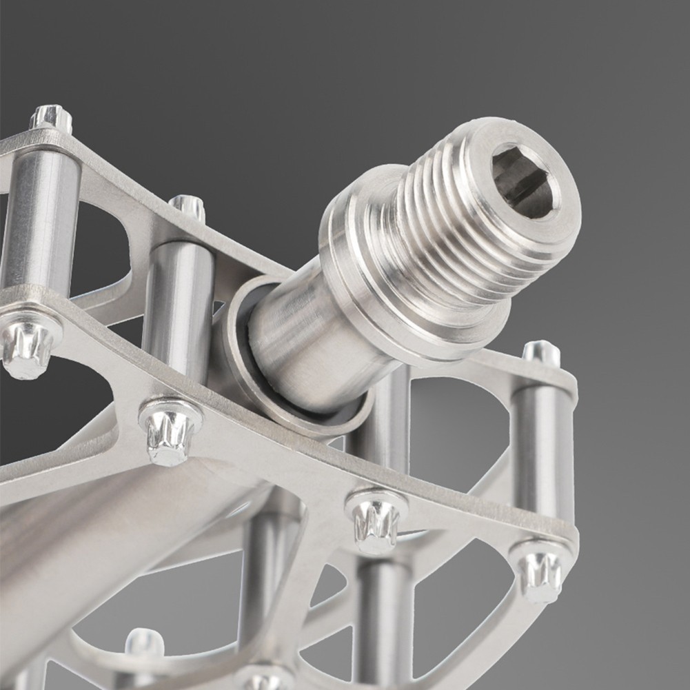 Quick Release Bicycle Pedal Alloy Construction 14mm Thread Silver Finish
