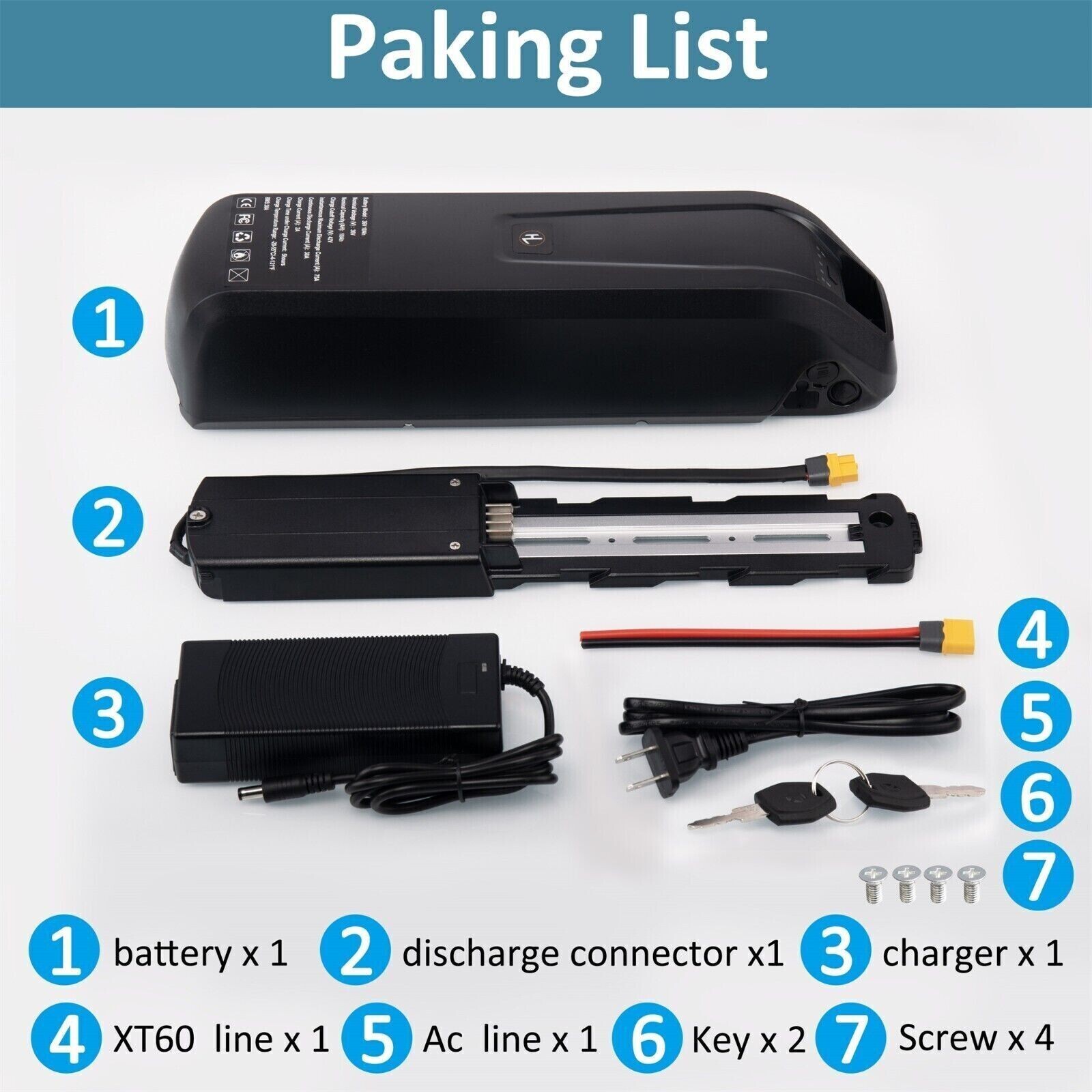 36V 20Ah Ebike Battery Hailong Lithium 500W 750W 1000W 1500W Motor BAFANG 4Pin