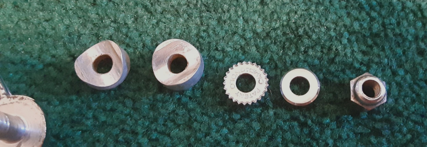 Used Campagnolo 1972 Record Brakes, Front & Rear, Standard, Adj. Screw, Pads