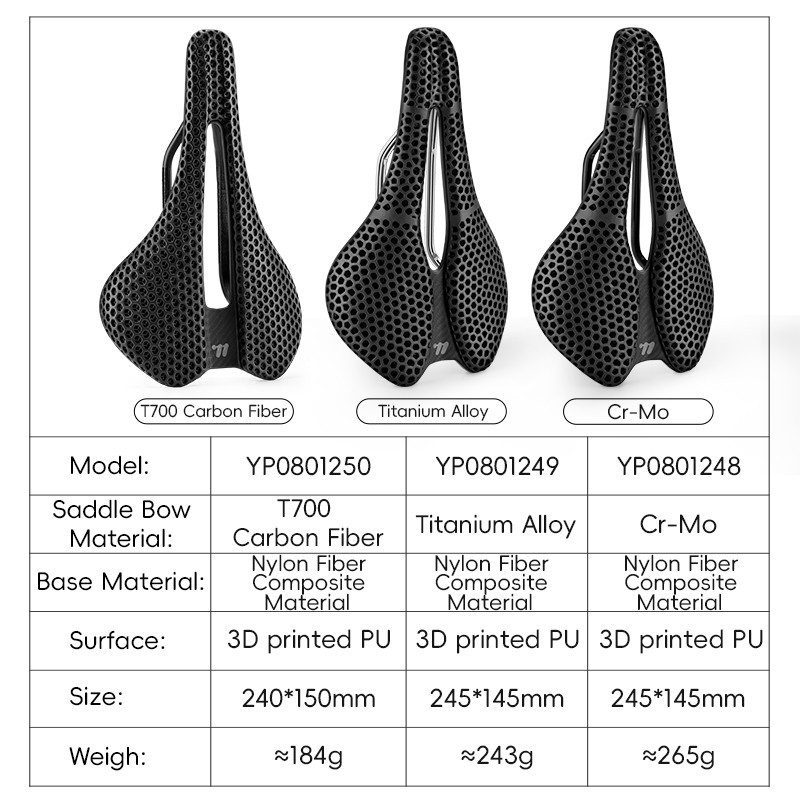 WEST BIKING 3D Printed Bicycle Saddle Hollow Titanium Seat Bow Bike Saddle