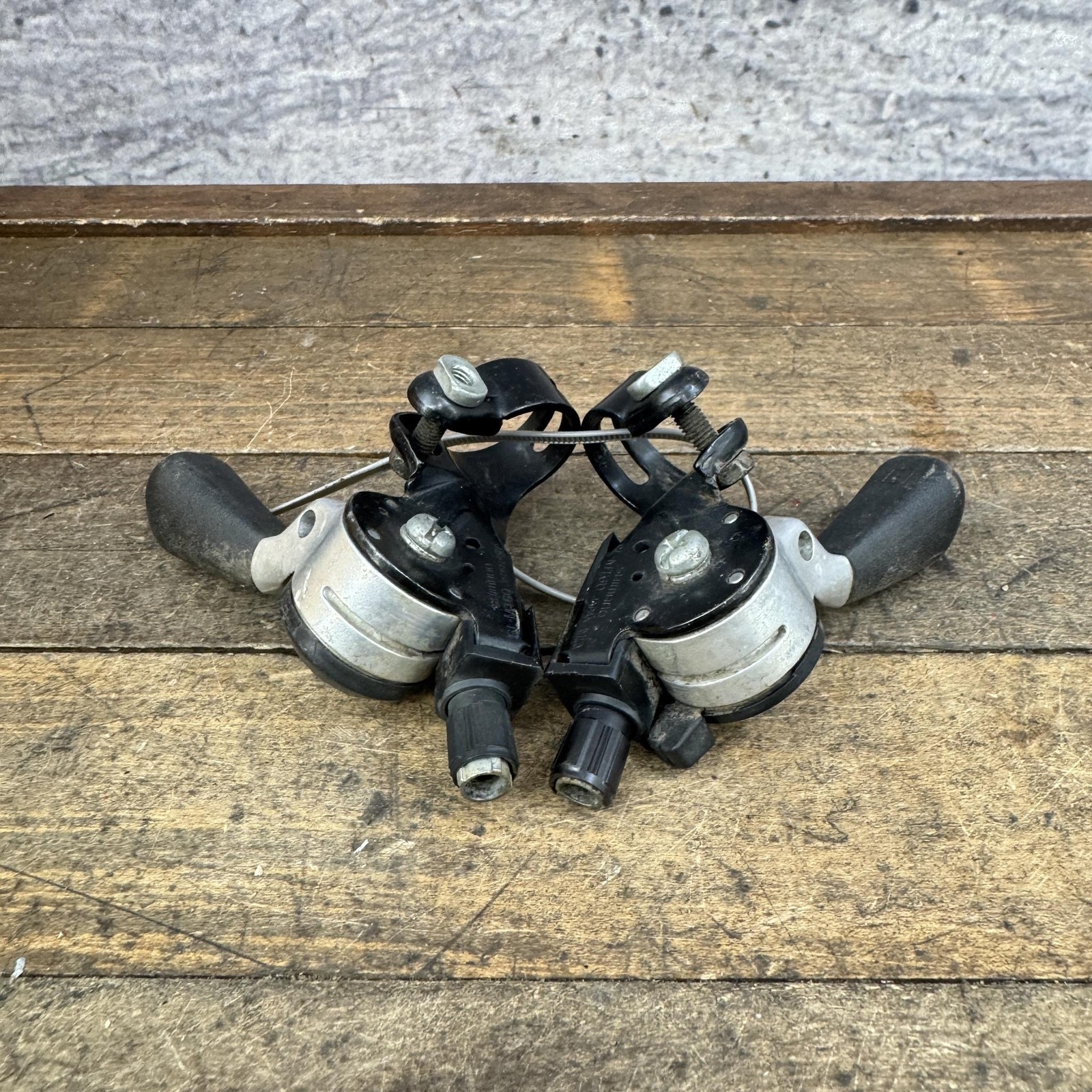 Vintage Shimano Deore SL-MT60 6 Speed Thumb Shifter Set MTB Black 6s ATB 80s