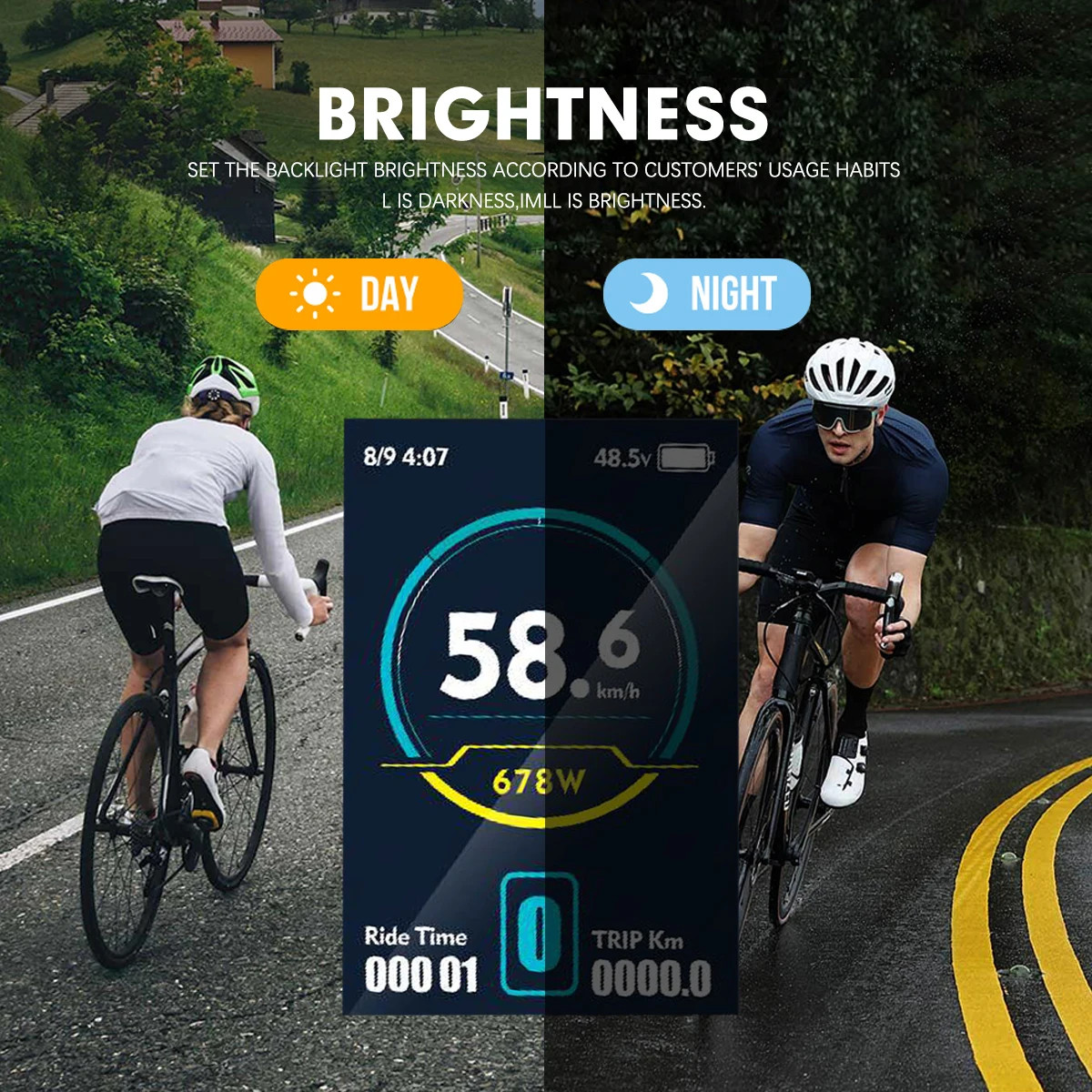 E-bike Display For Protocol No. 2 Intelligent Controller 24V-72V Ebike Panel