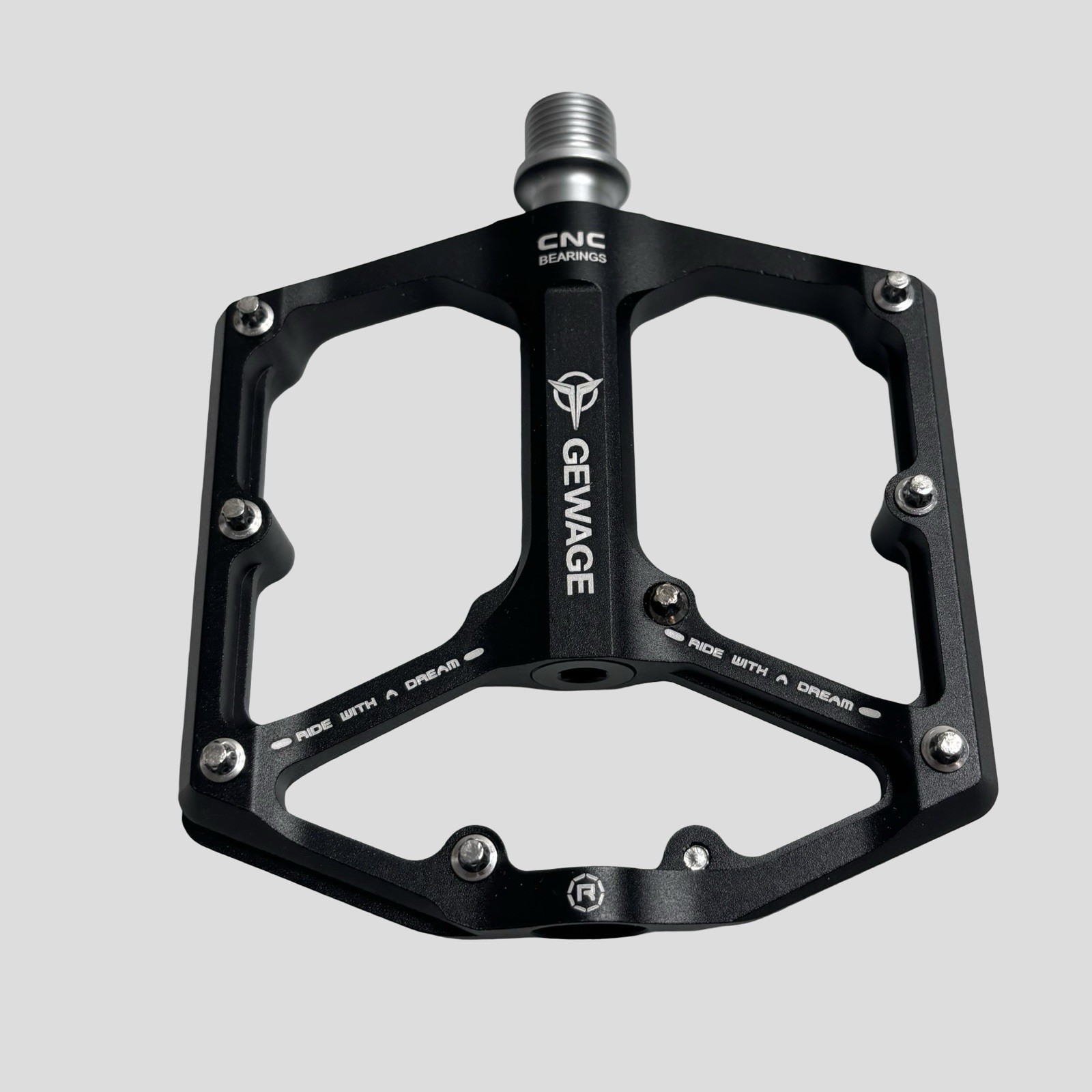 Gewage GE-324 Black Alloy Flat Platform Bicycle Pedals NEW OPEN BOX