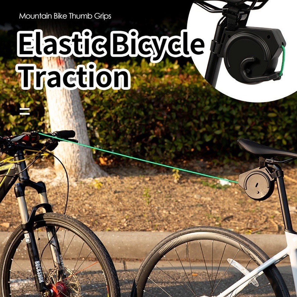 Mountain Bike Traction Device Elastic Retractable Tow Rope with Safety Hook