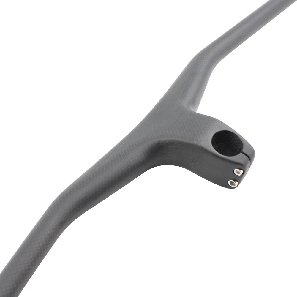 Mountain Bike Carbon Bicycle Handlebar and Stem Integrated Bar -17 Degrees Angle