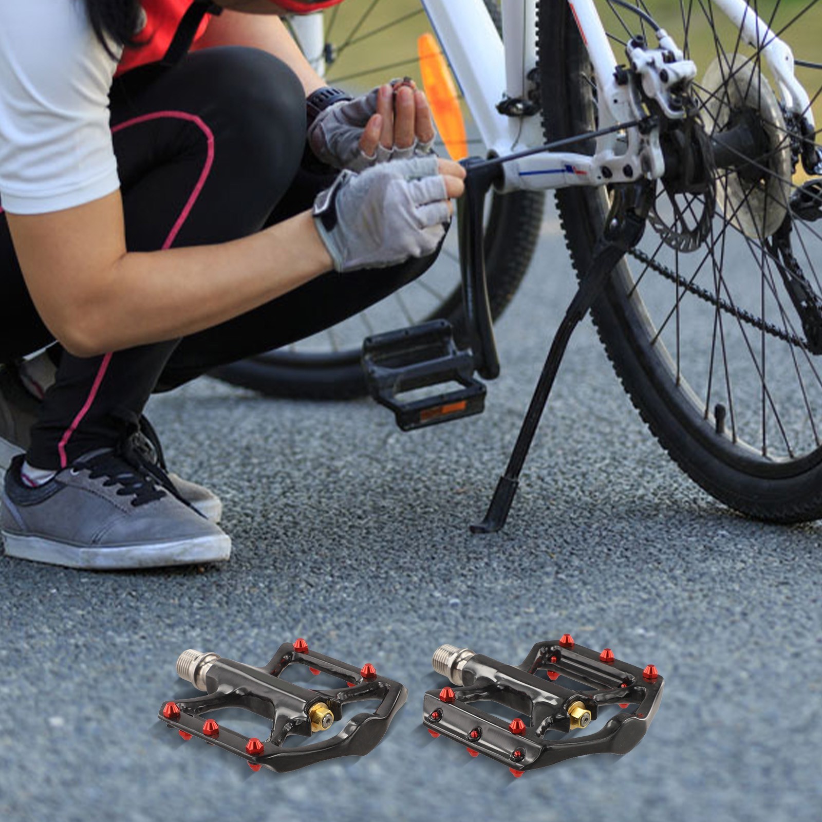 Ultralight Carbon Fiber Bicycle Pedals Pair with 3 Sealed Bearings 180g