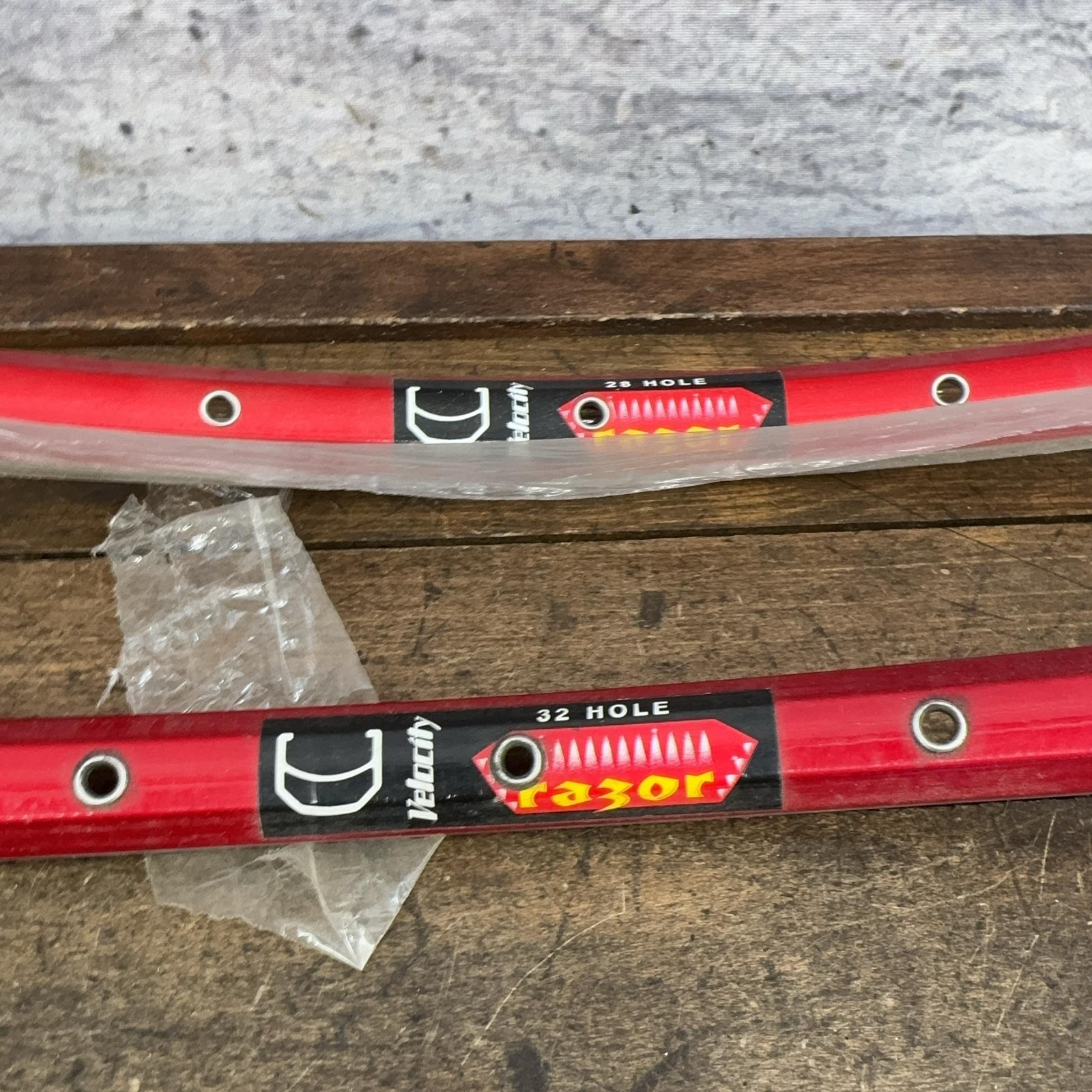 Velocity Razor 700c Rim Set 28H 32H Red Clincher Road Alloy Presta Australia
