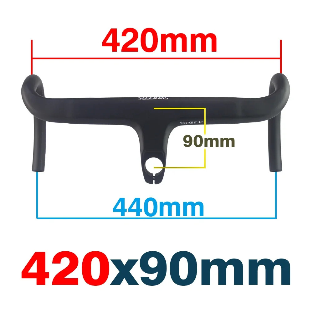 Syncros Road Bike Aero Bar Carbon Internal Cable Integrated Drop Bar with Spacer