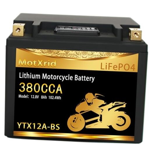 YTX12A-BS lithium motorcycle battery,12V 8Ah 380CCA LiFePO4 Powersports