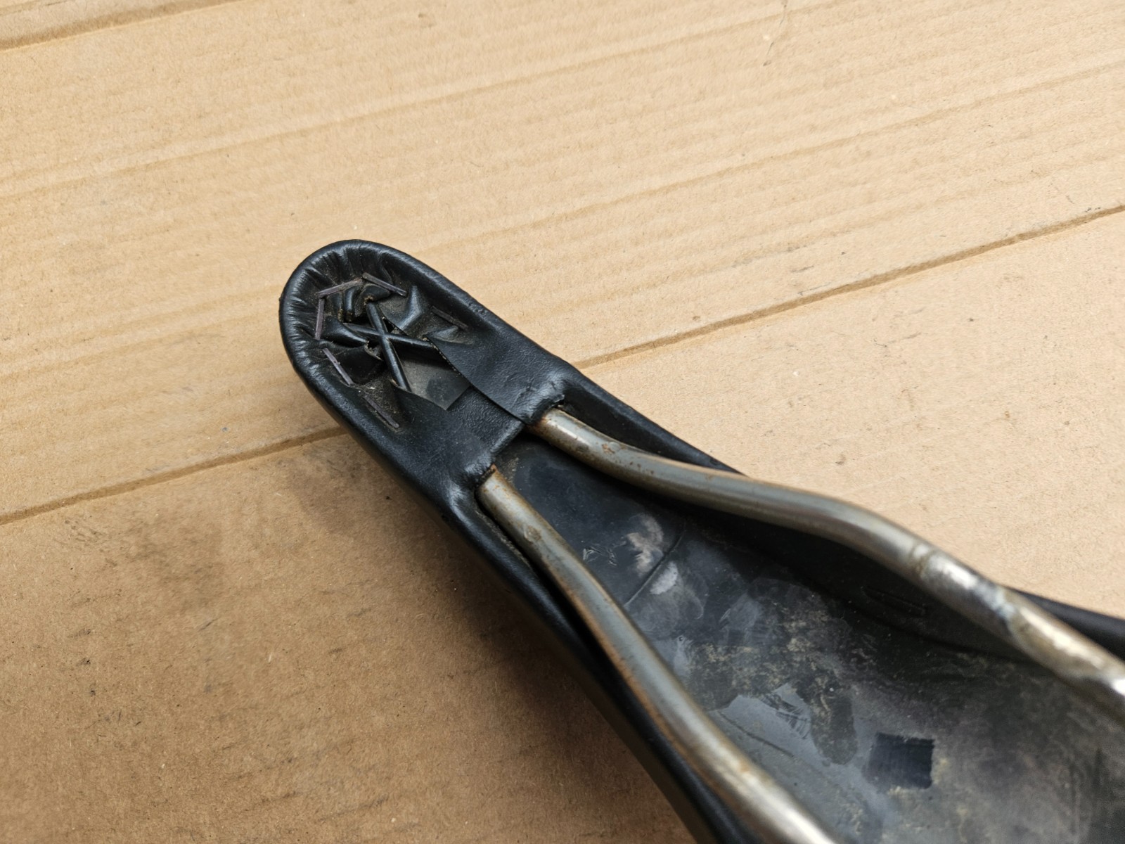Vintage 90s Marin Mountain Bike Saddle Black + Blue (ripped but usable)
