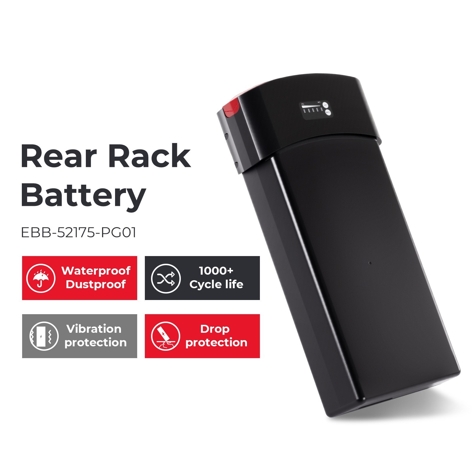 Pedego Ebike Battery 52V17.5Ah Interceptor Boomerang City Commuter Latch Battery