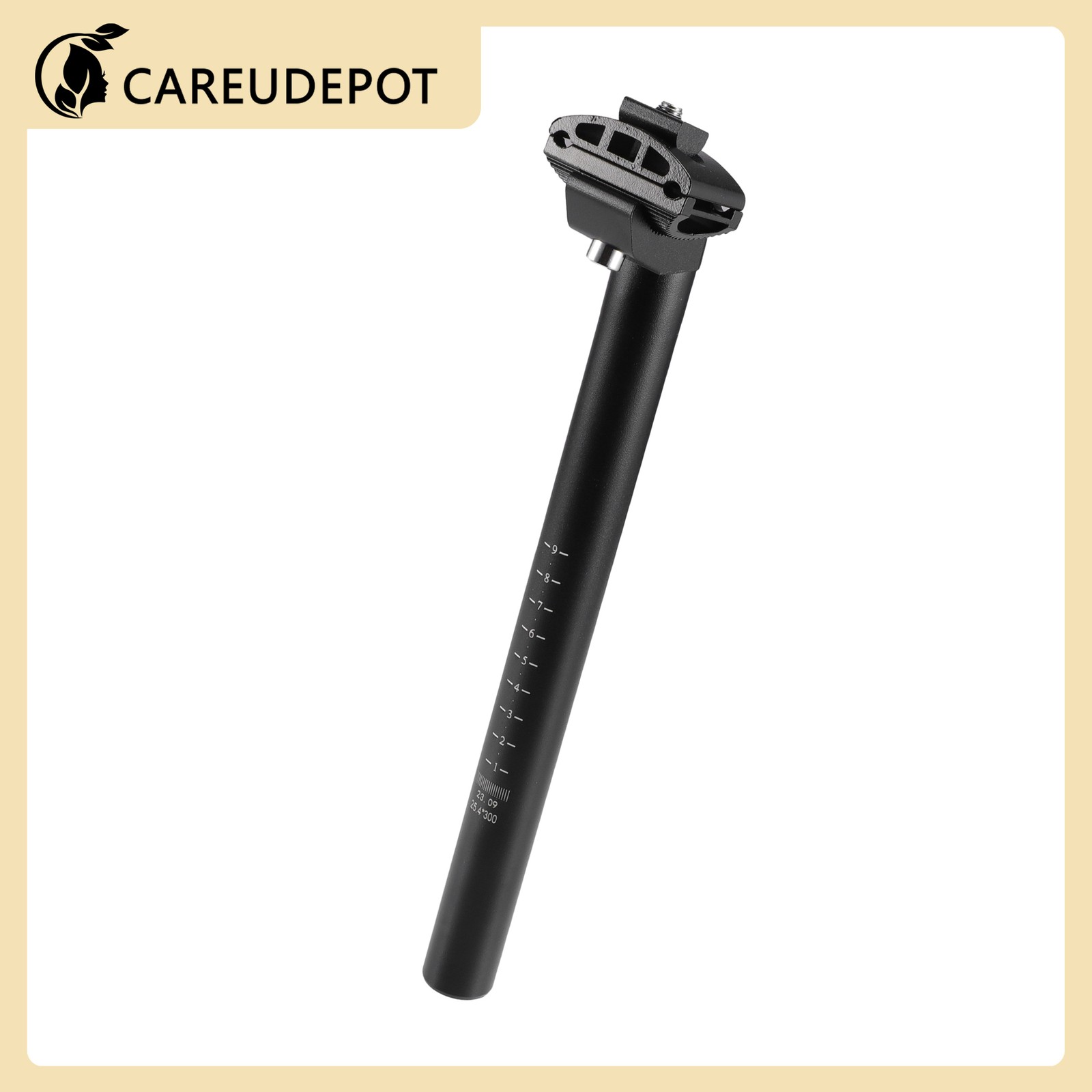 25.4x300mm Bike Seat Post Aluminum Alloy Bicycle Bike Seat Tube Mount Black New