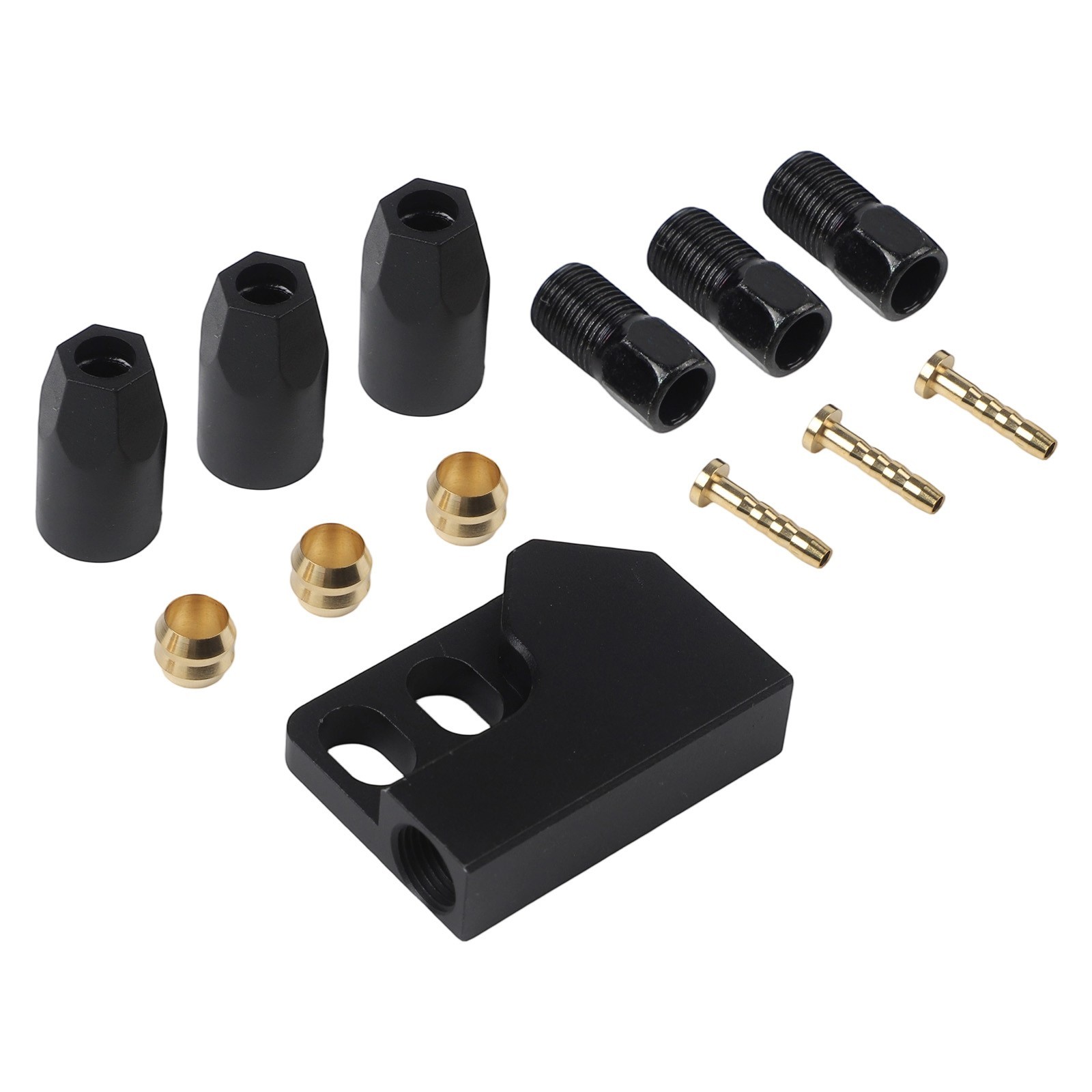 Durable Versatile Jet Black Hydraulic Brake Cable Tee 1 to 2 Adapter Reliable