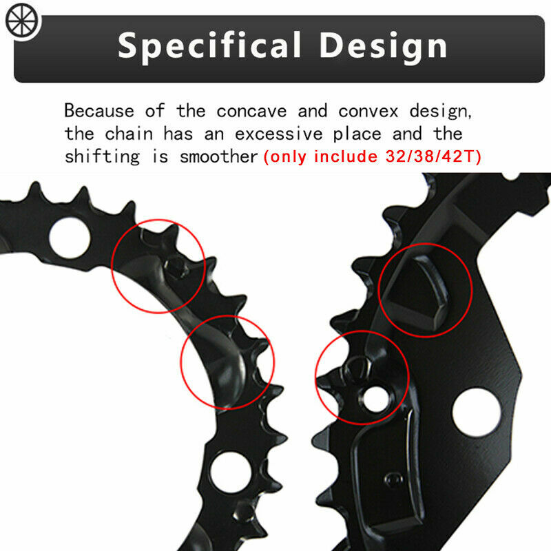 64/104BCD Road/MTB Bike Chainring Round Chain Ring 22 24 32 42 44T Triple Speed