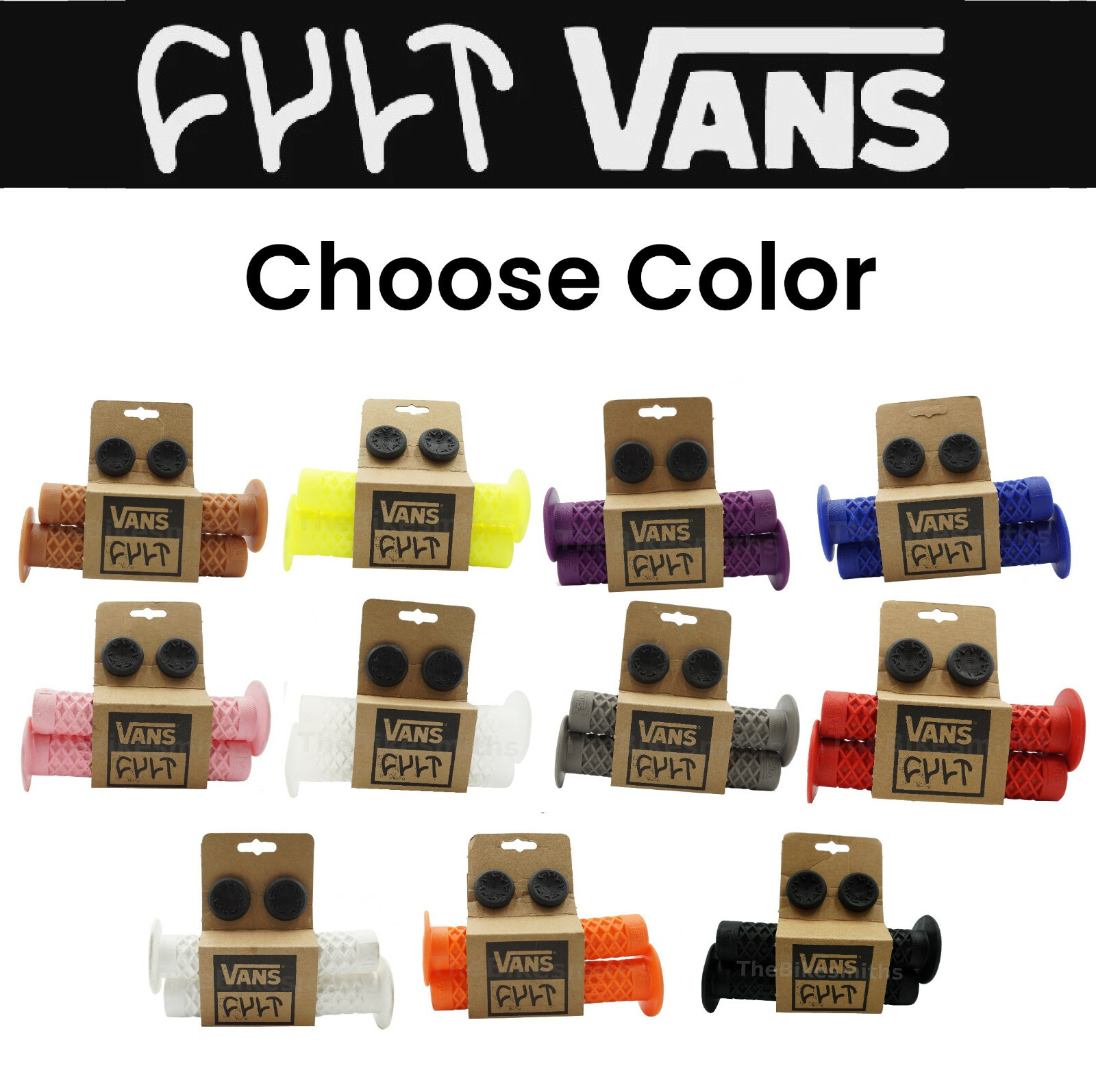 ODI Vans x Cult Flange BMX Grips Soft Waffle Design Long 150mm Length BMX Bike