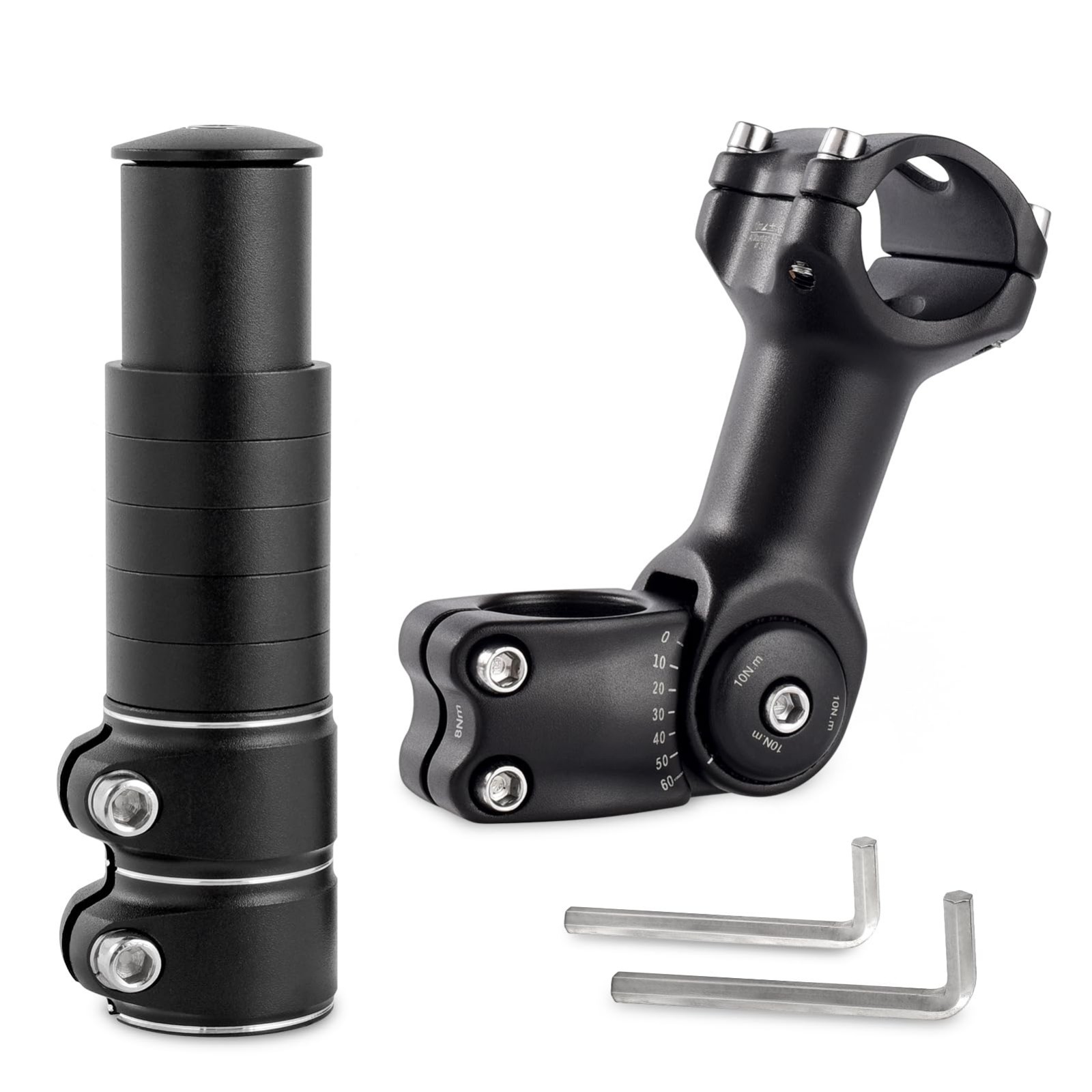 Adjustable Bike Stem Riser Handlebar Extender 31.8mm 60° for Mountain Road Cycli