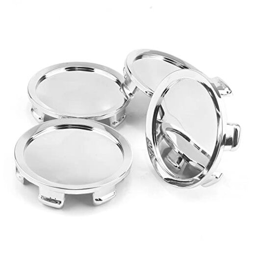 4PCS 75mm Wheel Center Caps OD 74.5mm / 2.93″, ID 70mm / 2.75″ Chrome
