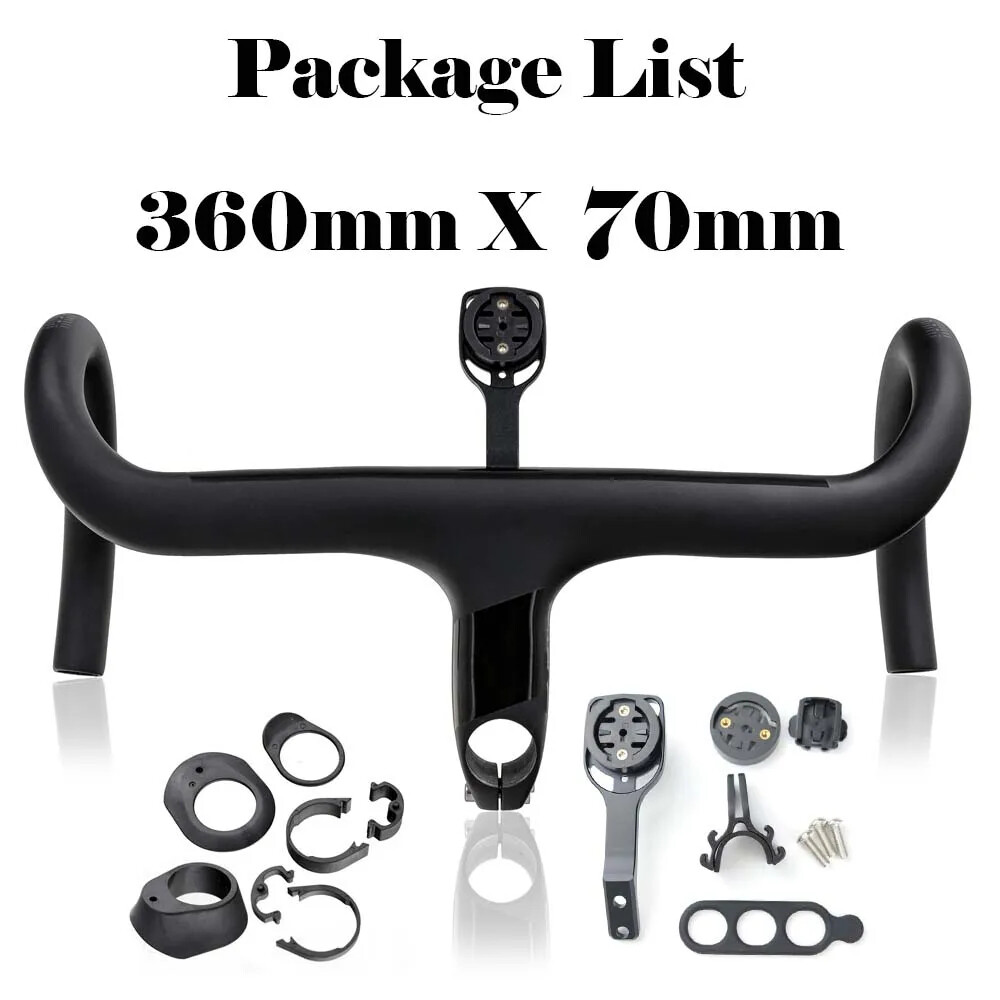 Carbon Road Bicycle Integrated Handlebar with Stem and Spacers 28.6mm 340/360MM