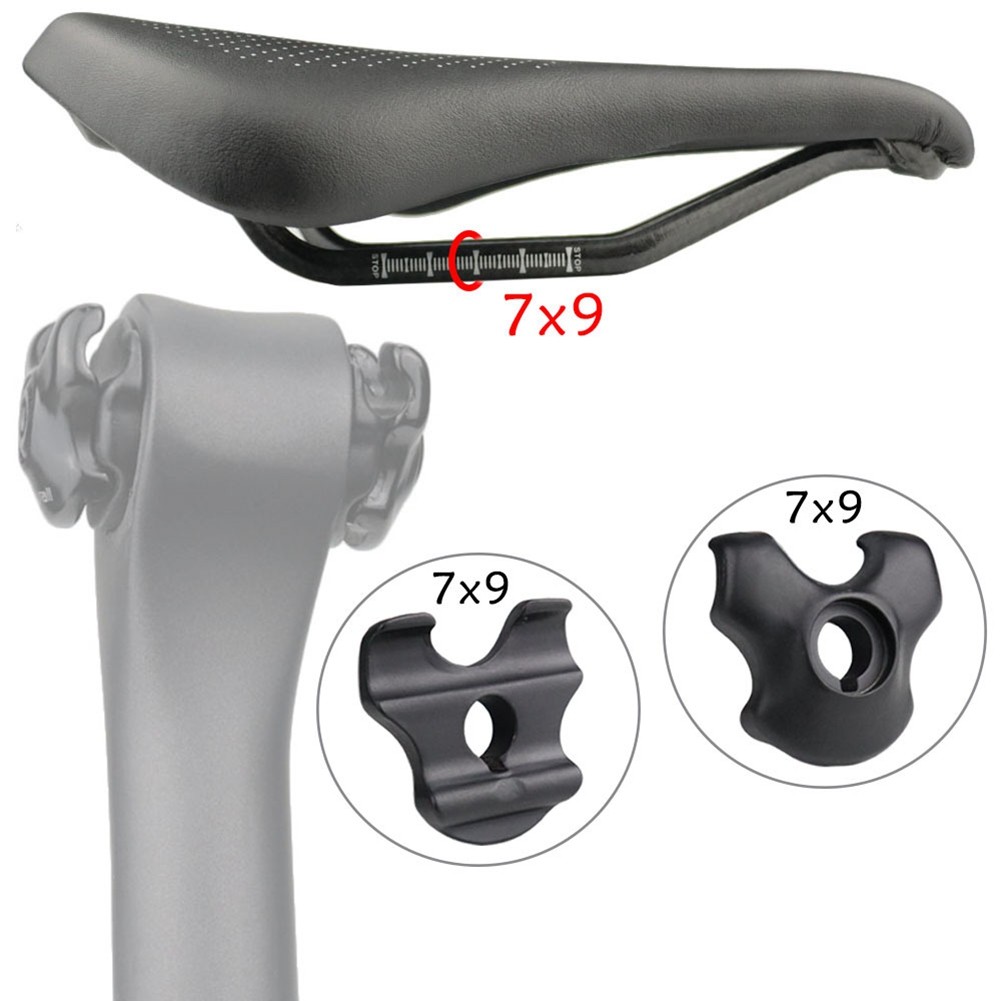 Bike Seatpost Clamp for Carbon Rails Adapter 7X9mm Tube Oval/Round Clips6112