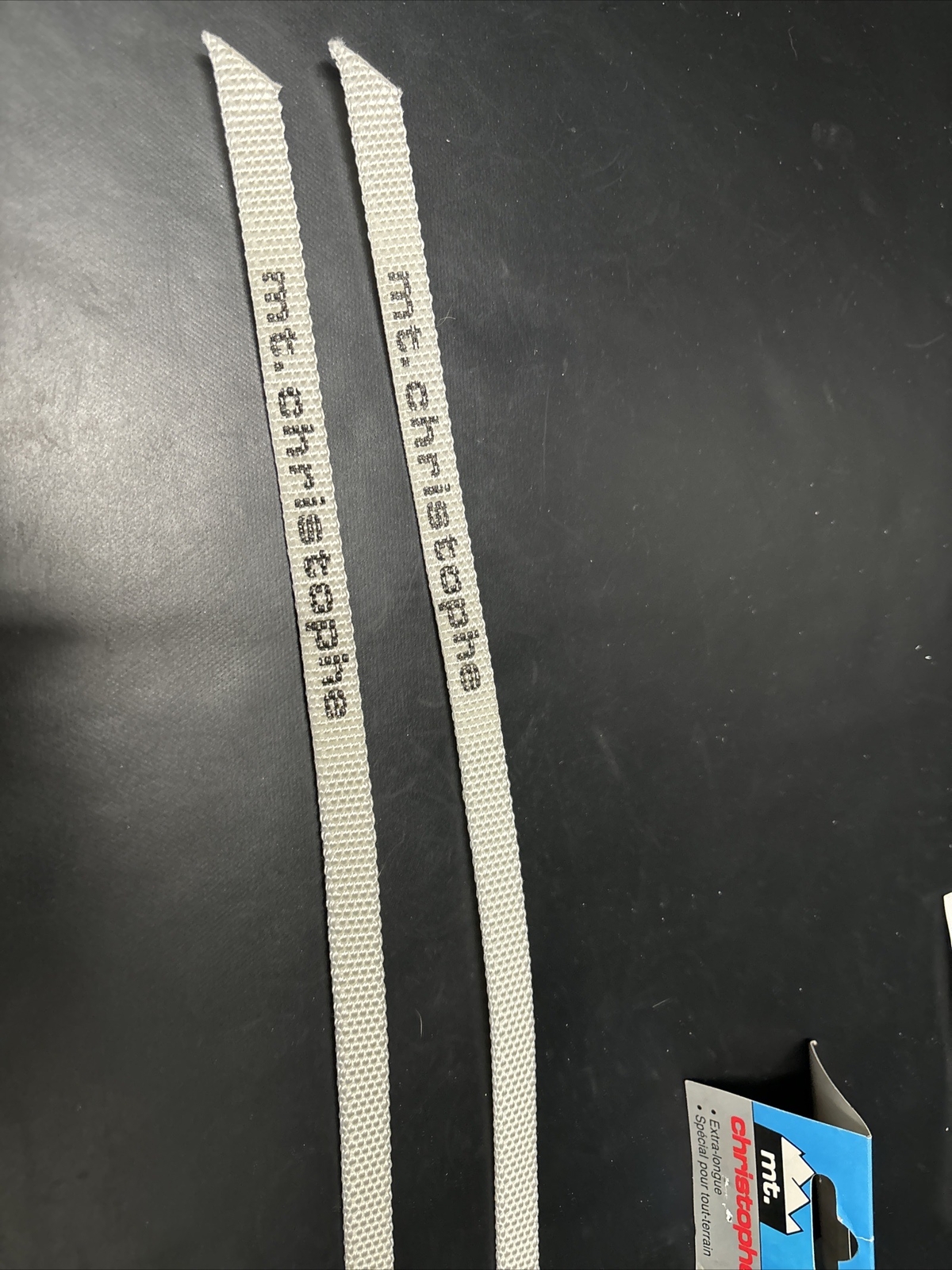 NOS Mt. Christophe White 440mm ATB Nylon Toe Straps Extra Long Fit: Gt Klein SE