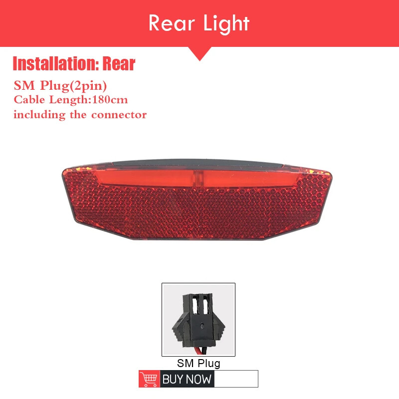 E-bike LED Headlight and E-Bike Rear Light 12V 24V 36V 48V 60V for Electric Bike