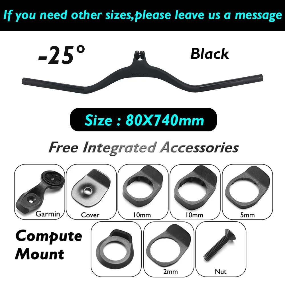 Full Carbon Fiber Integrated Mountain Bike Handlebar 28.6mm Clamp 740mm Width