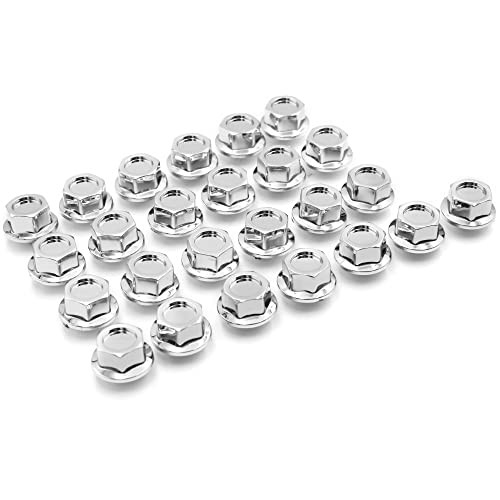 6.5mm(0.26″) Wheel Rim Lip Rivets Nuts Chrome Silver Universal Replacement,