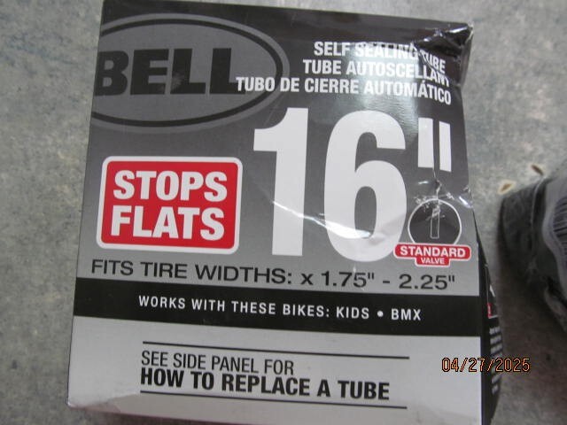 BELL Self Sealing Inner Tube 16” × 1.75″ – 2.25″ Seals Flats While You Ride NEW