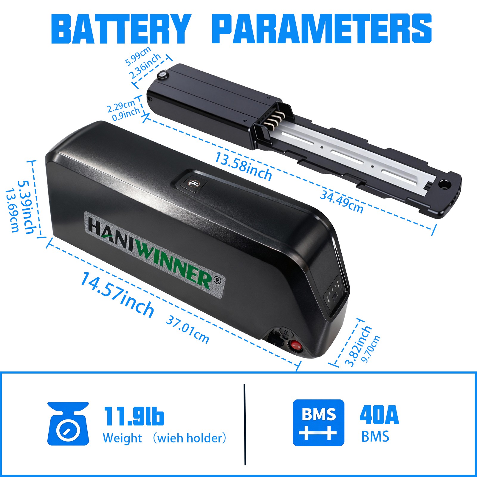 48V 18.2Ah 873.6Wh Ebike Battery for DIY Electric Bicycle 500W 700W 1000W