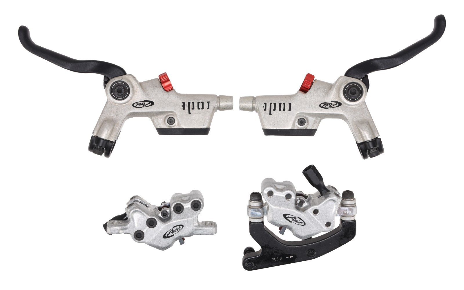 Avid Code Mountain Bike Hydraulic Disc Brake Set w/ 4-Piston Calipers Post Mount