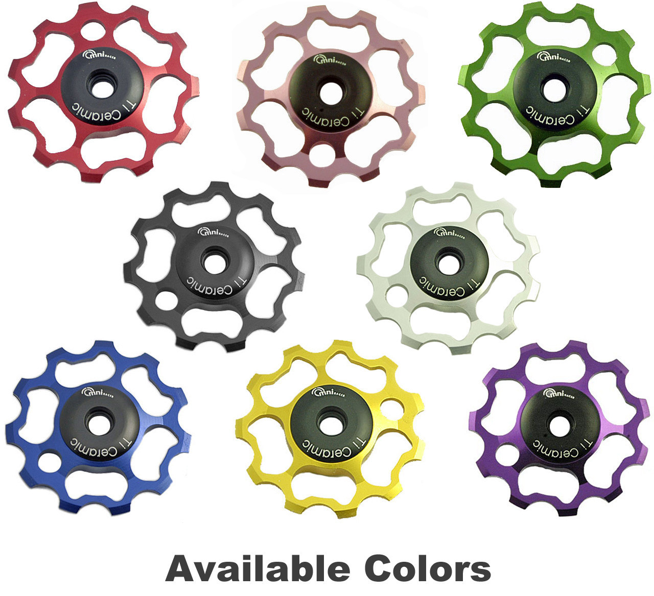 OMNI Racer Ti Ceramic Derailleur Pulleys 11 speed Dura Ace Ultegra XTR: BLACK