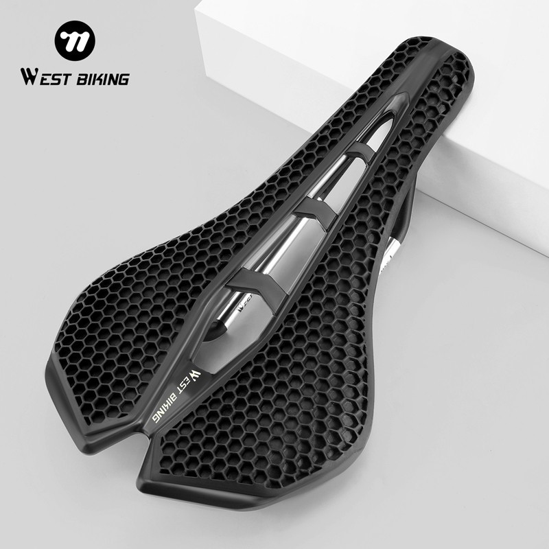 WEST BIKING Bicycle Saddle 3D Honeycomb Hollow Racing Bike Seat Cushion Green